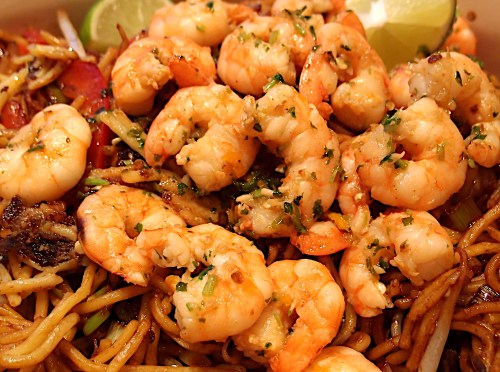 Thai Prawn Stir-fry with ginger and scallions