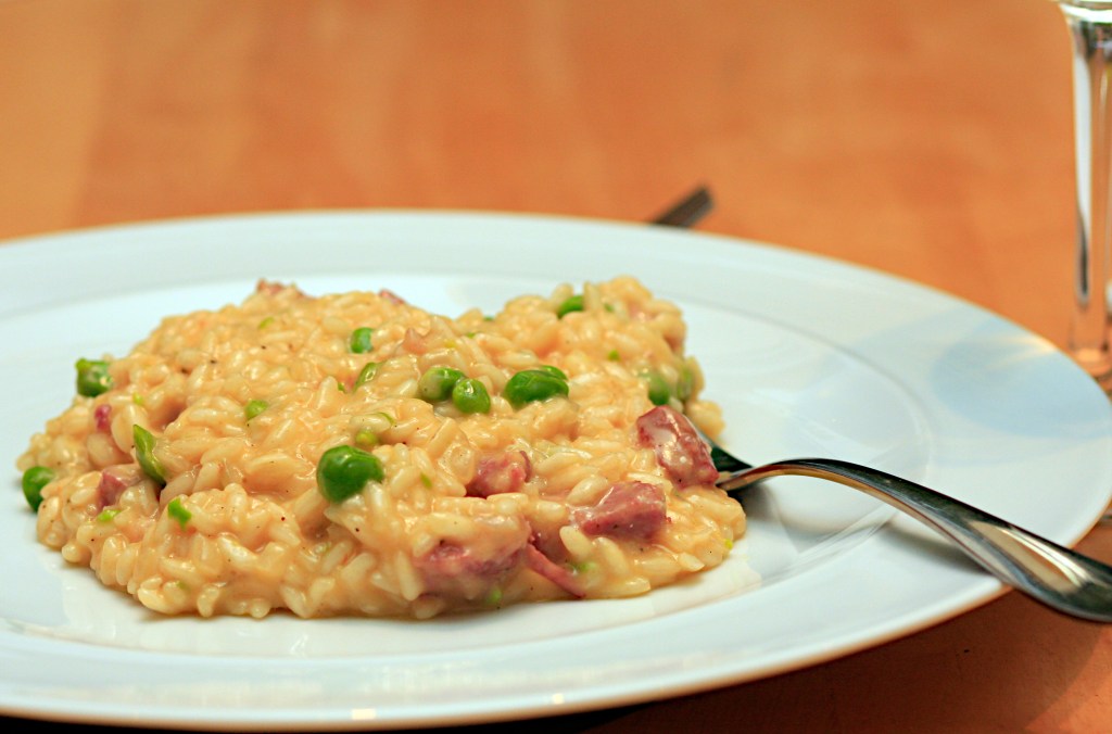 Sausage & Pea Risotto plated