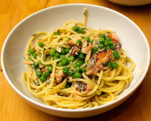 Hot Smoked Salmon Spaghetti