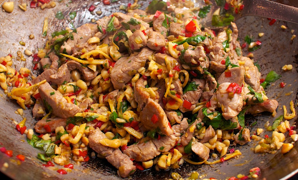 Pork with Cashews, Lime & Mint