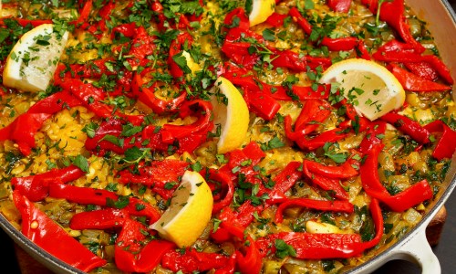 Paella de rape con azafran