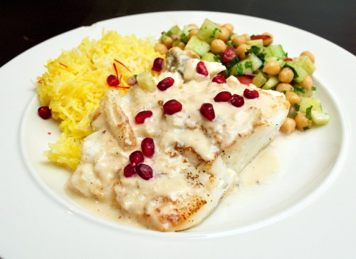 Cod in a tahini sauce