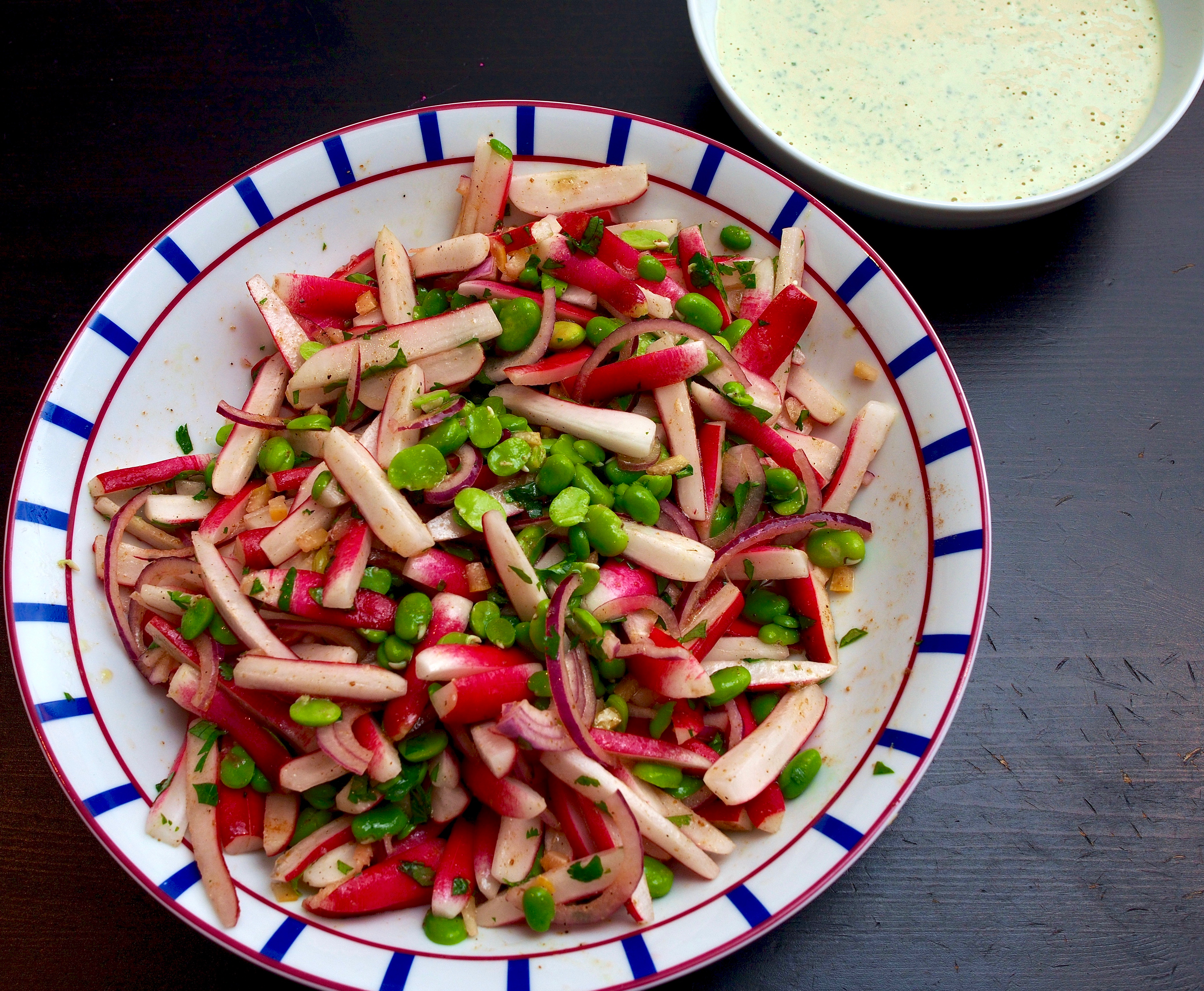 Radish &amp; broad bean salad