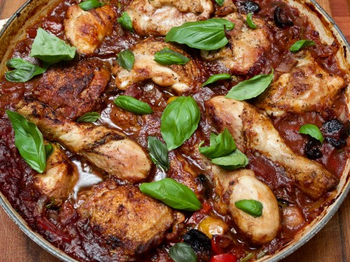 Chicken with olives &amp; tomatoes