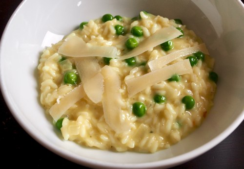 Lemony pea risotto