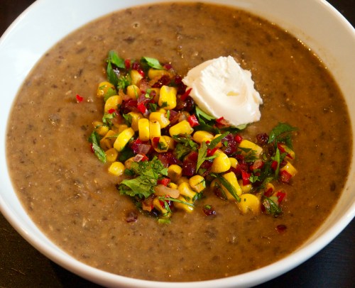Smokey black bean &amp; roast tomato soup