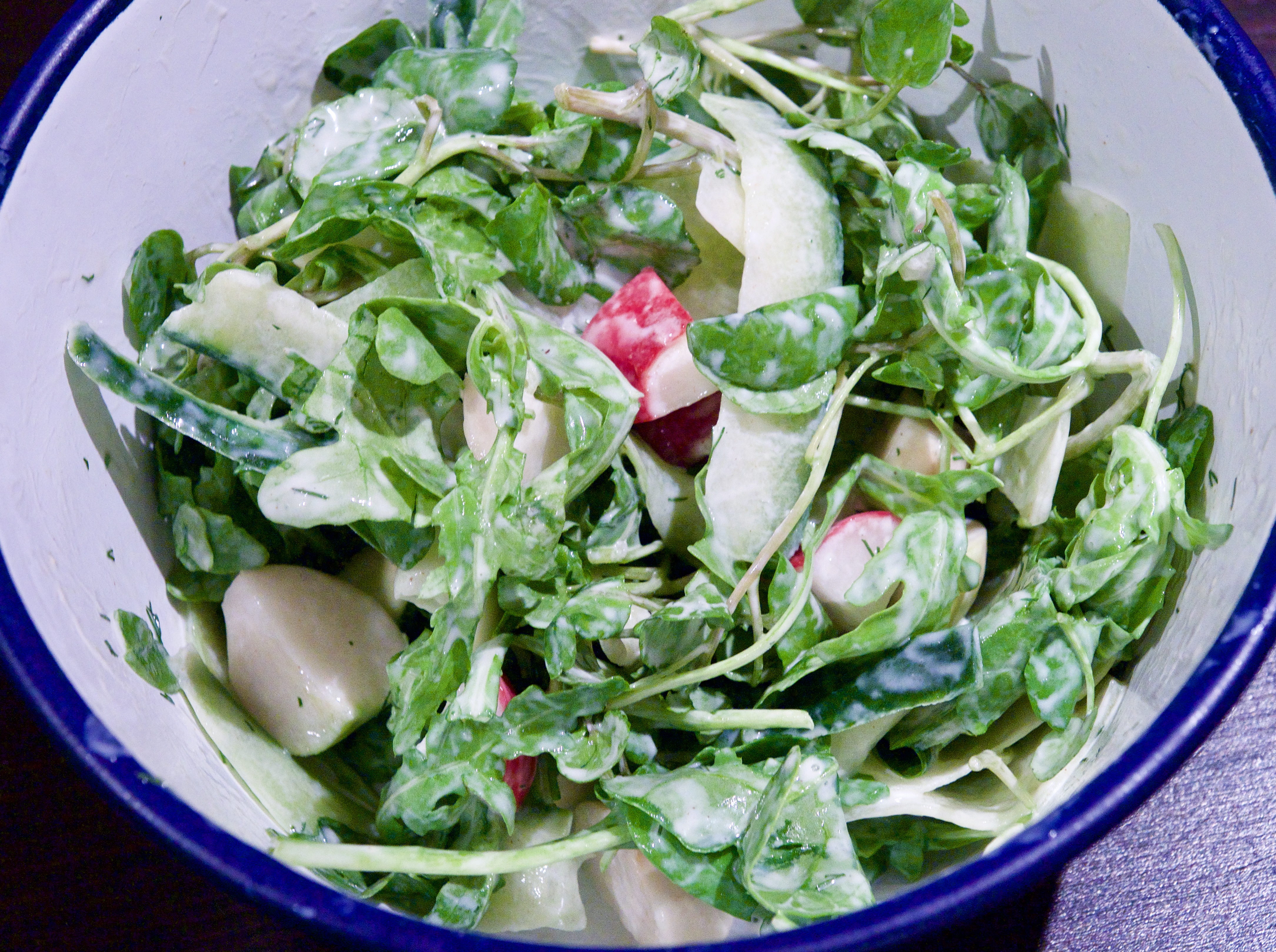 Watercress, cucumber &amp; radish salad