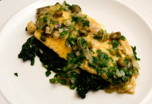 Plaice with warm tartare butter sauce