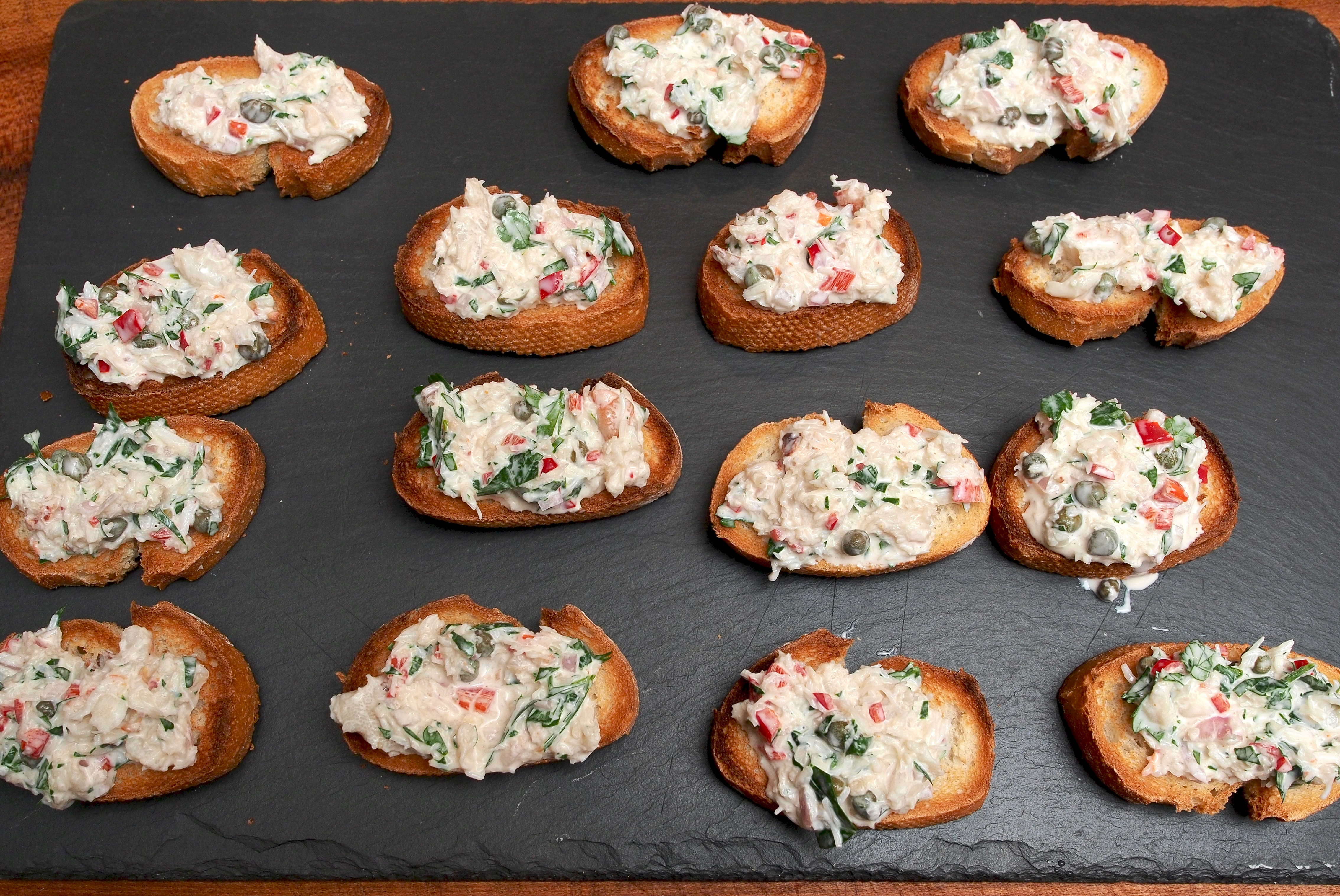 Crab crostini