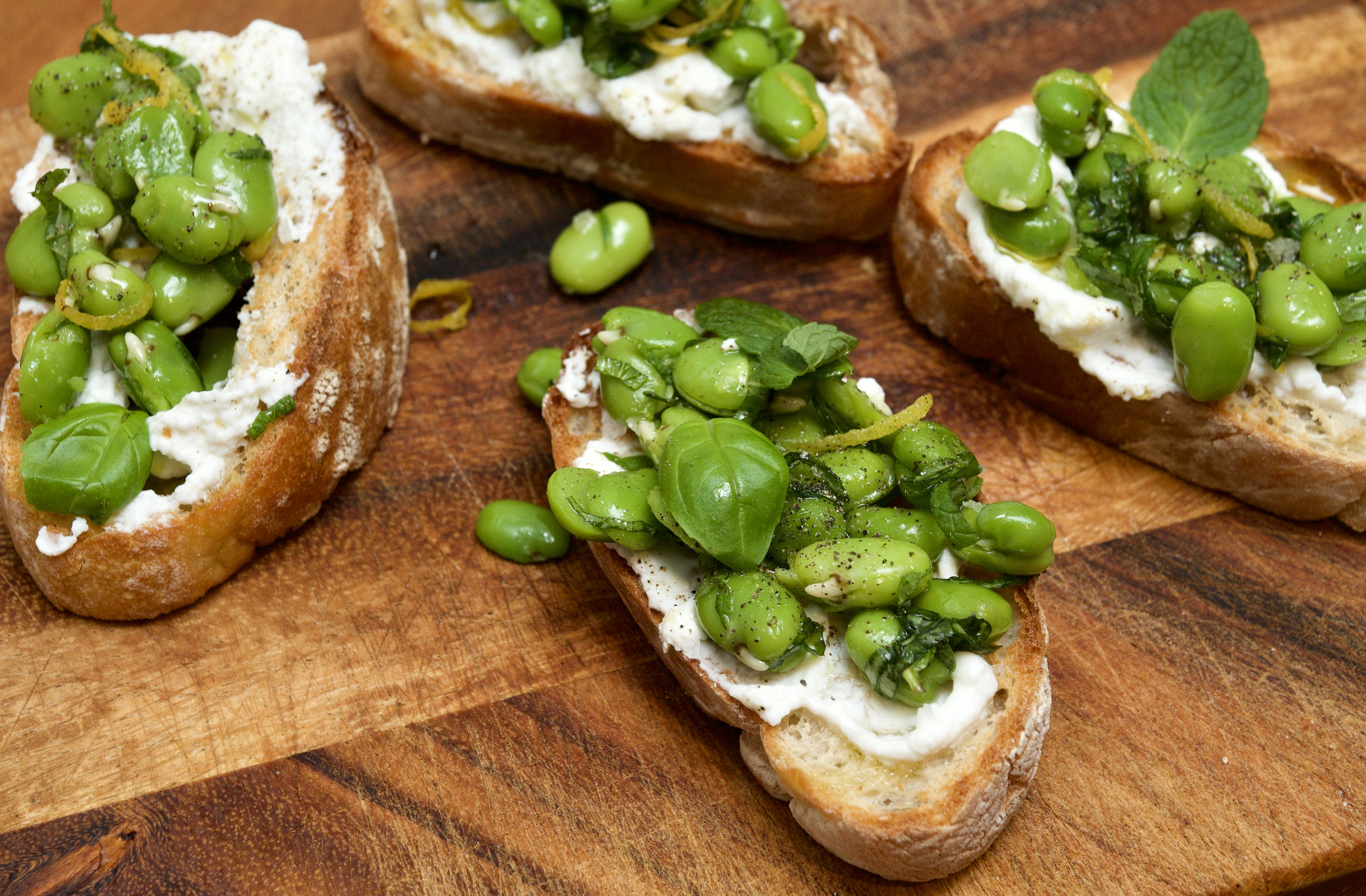Broad Bean Bruschetta