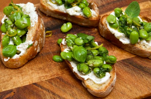 Broad Bean Bruschetta