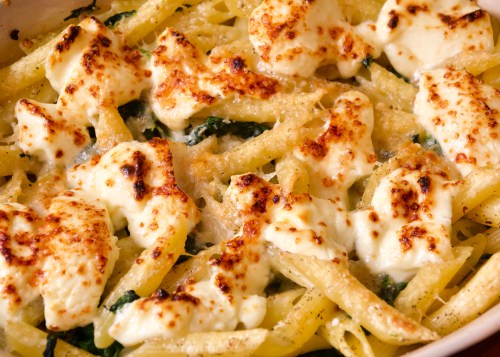 Penne with blue cheese sauce