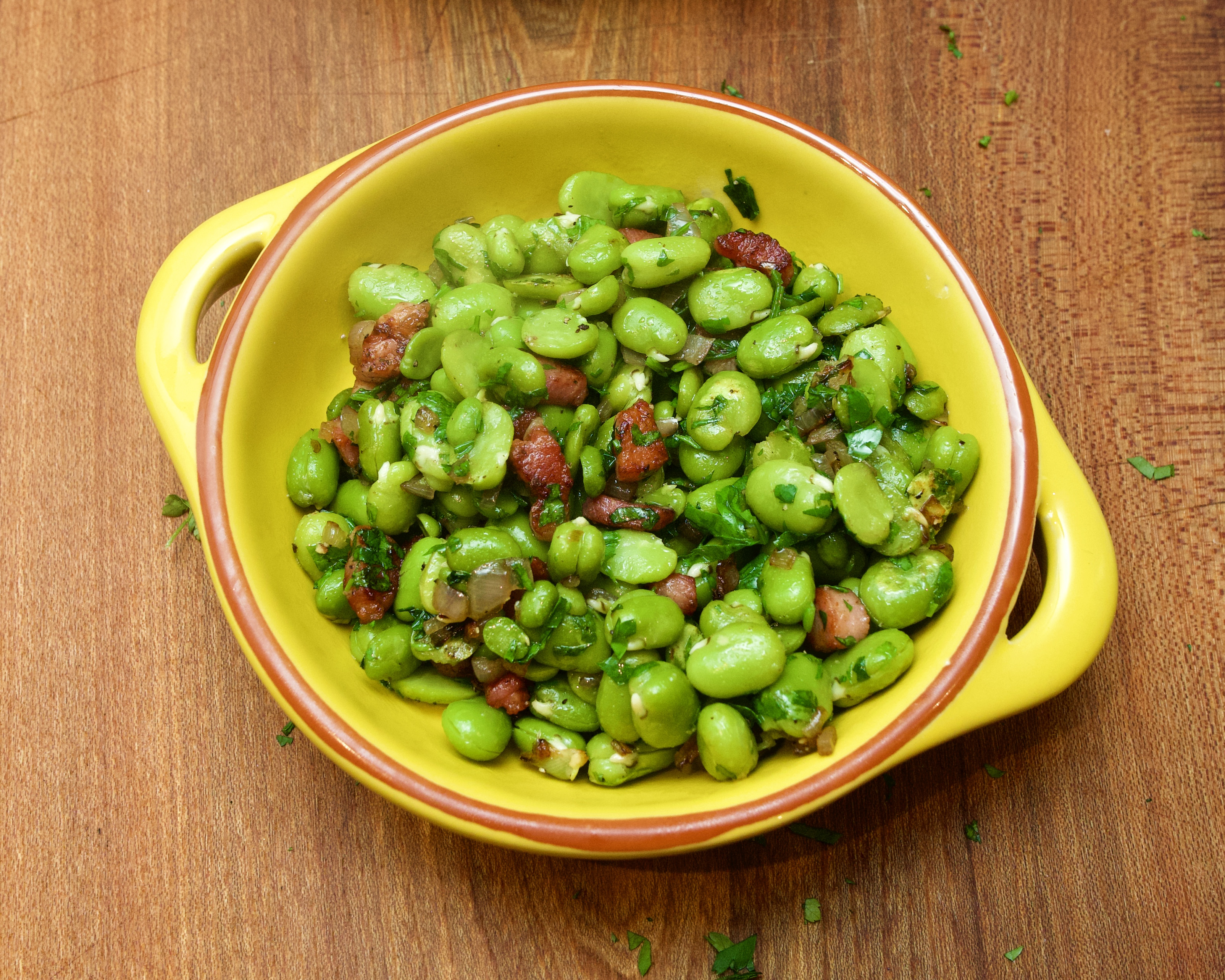 Broadbeans with pancetta