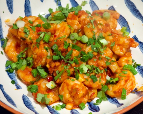 Spicy Sichuan-style Prawns