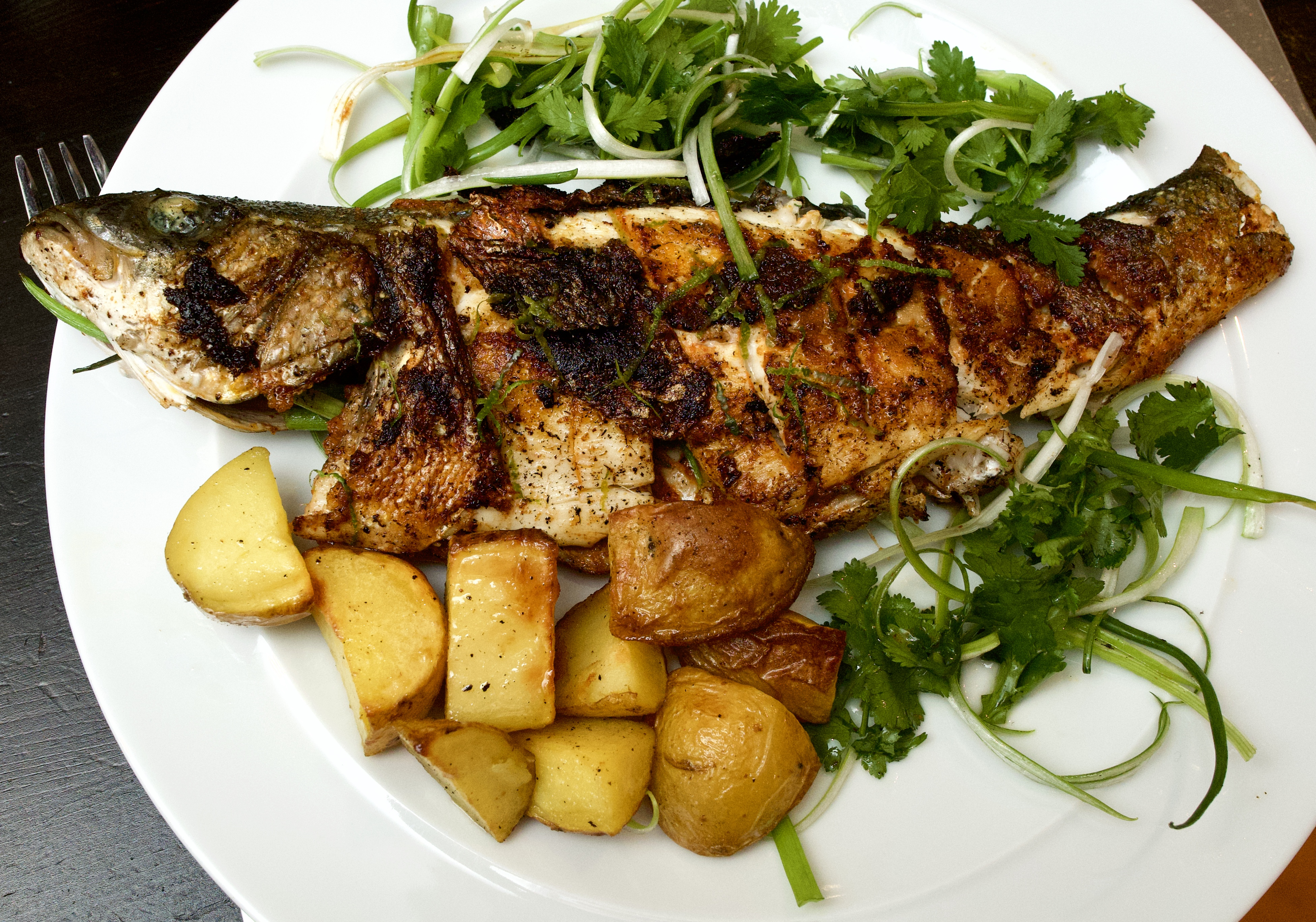 Thai-style crispy Sea bass