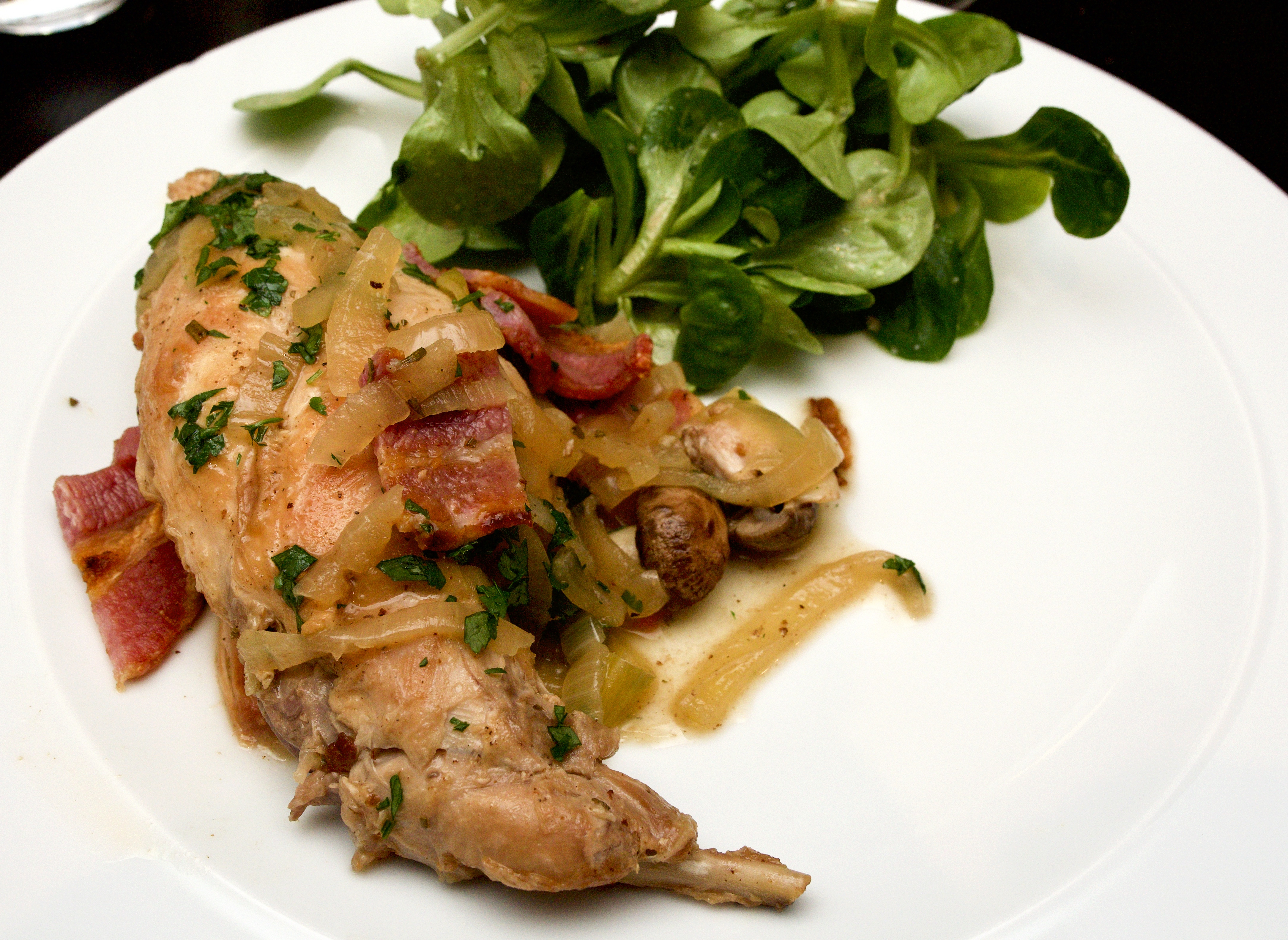 Rabbit with onions and rosemary