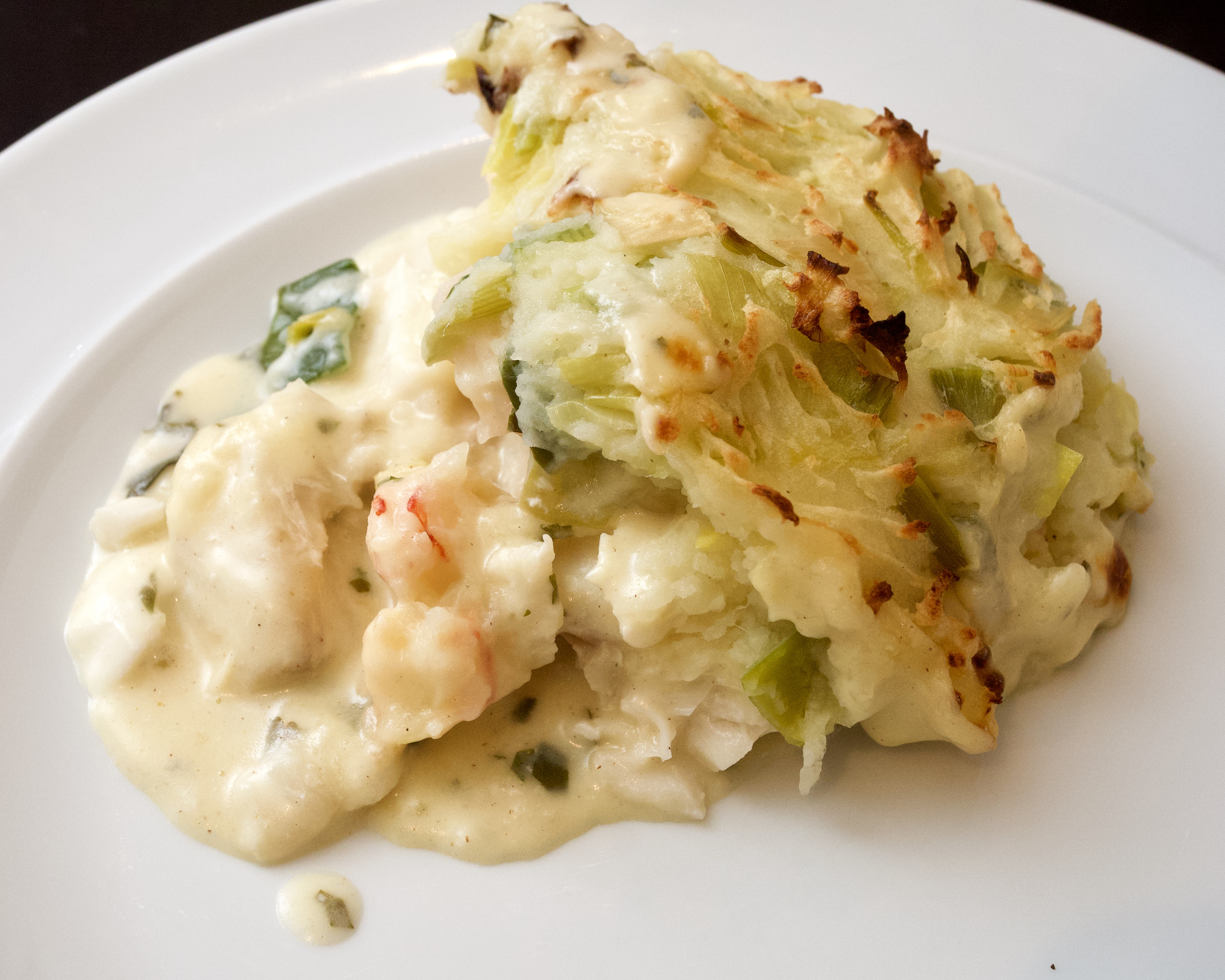 Fish pie with leek mash