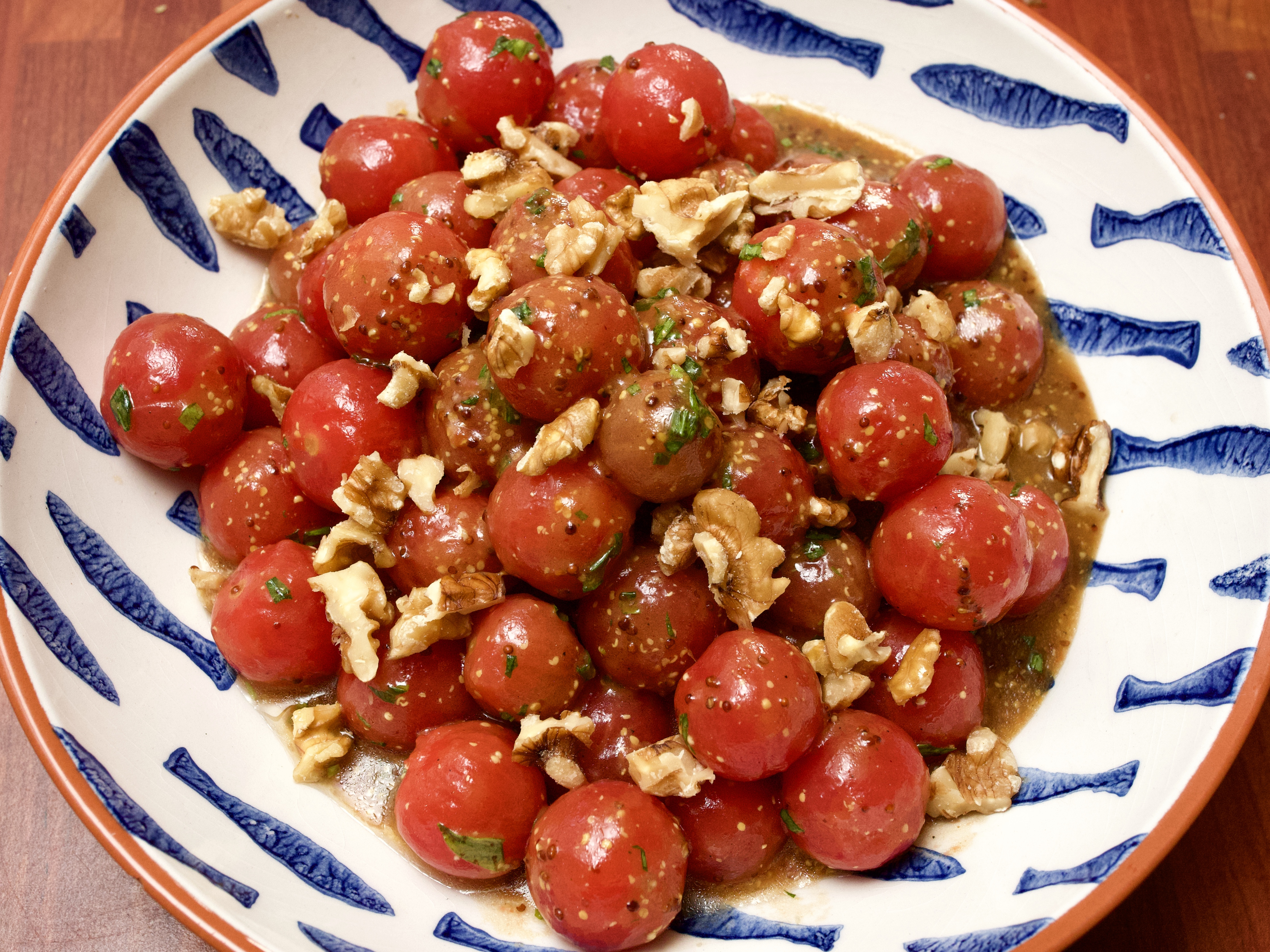 Cherry tomato salad with wholegrain mustard