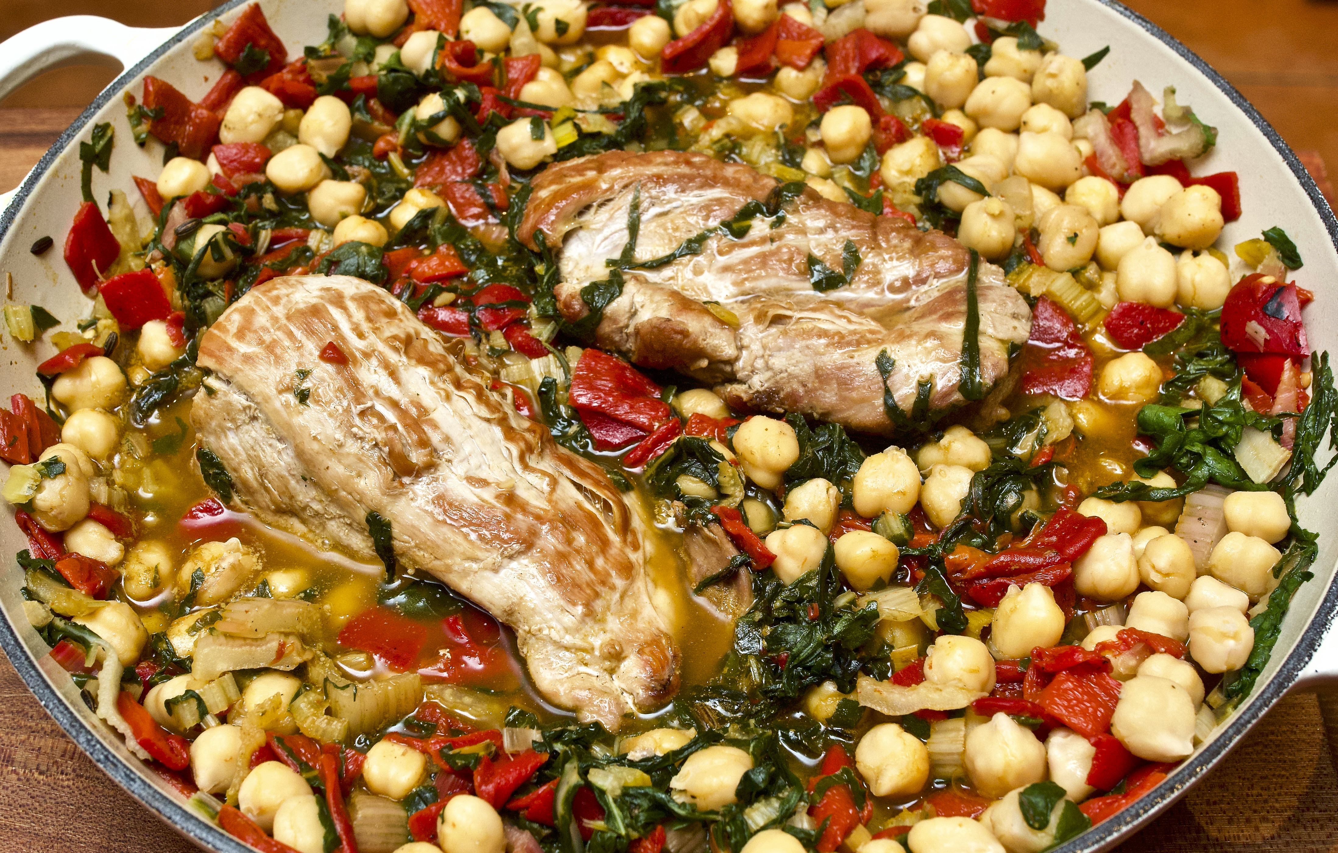 Chickpea &amp; Rainbow Chard Pork