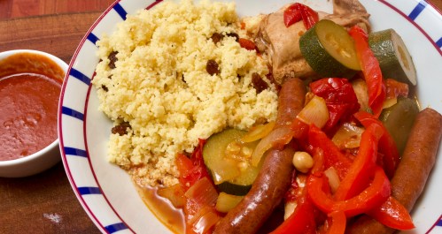 Merguez pot au feu with couscous