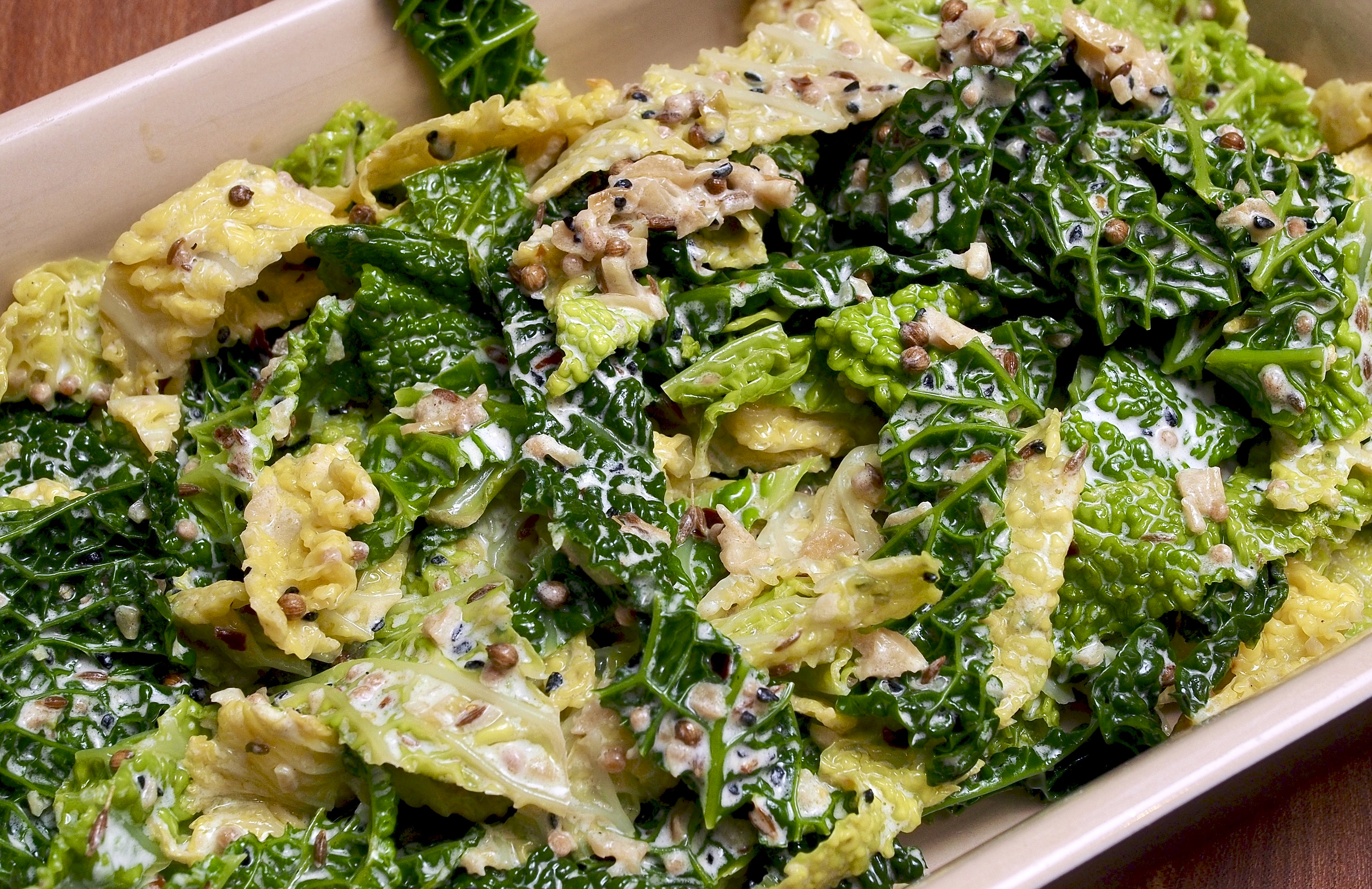 Spiced Garlic Savoy Cabbage