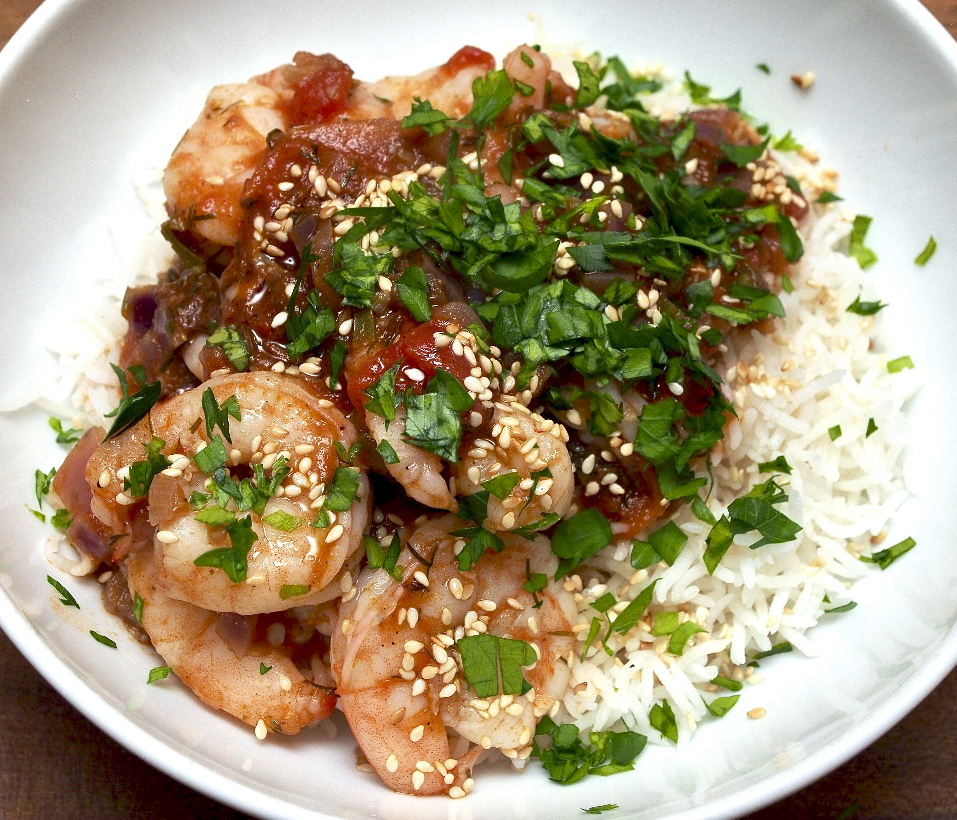 Spicy prawn &amp; tomato stew