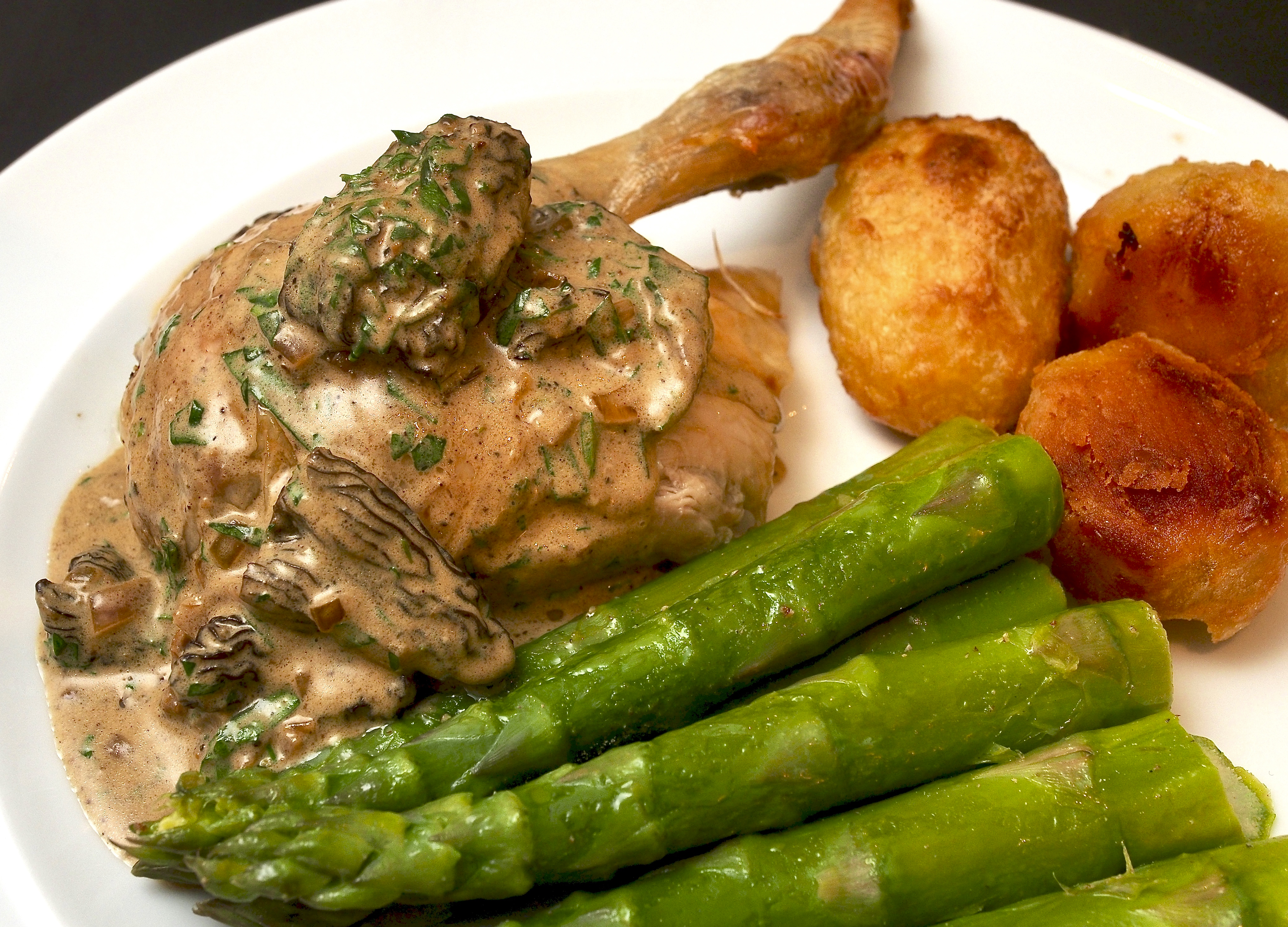 Roast Chicken with Morels