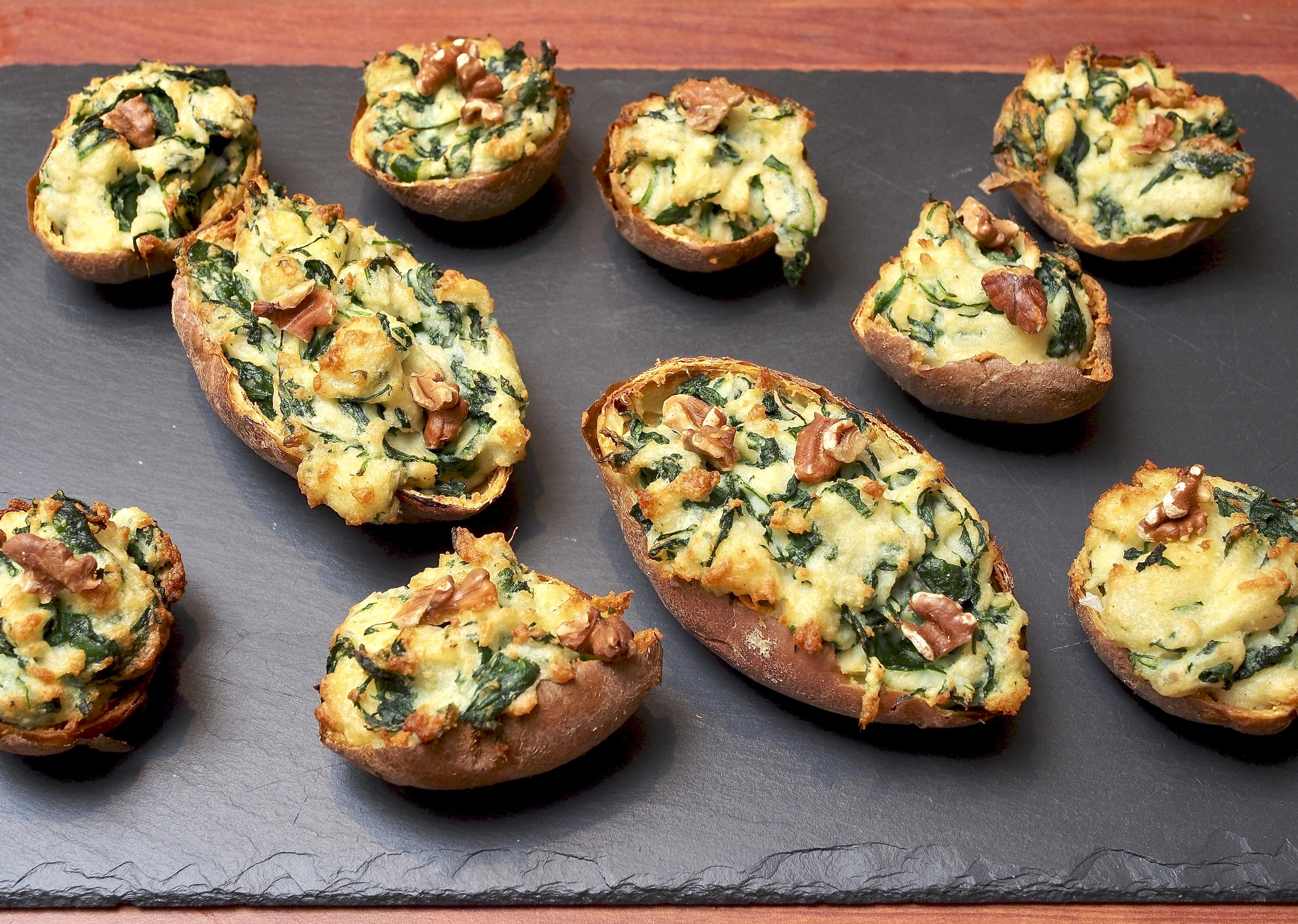 Spinach &amp; Gorgonzola-stuffed Jacket Potatoes