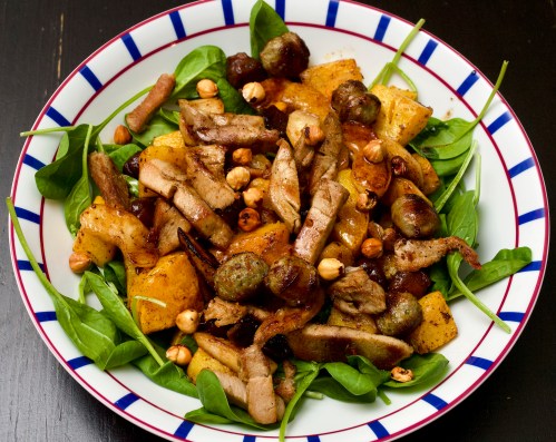 Pork, Roast Squash, Apple &amp; Chestnut Salad