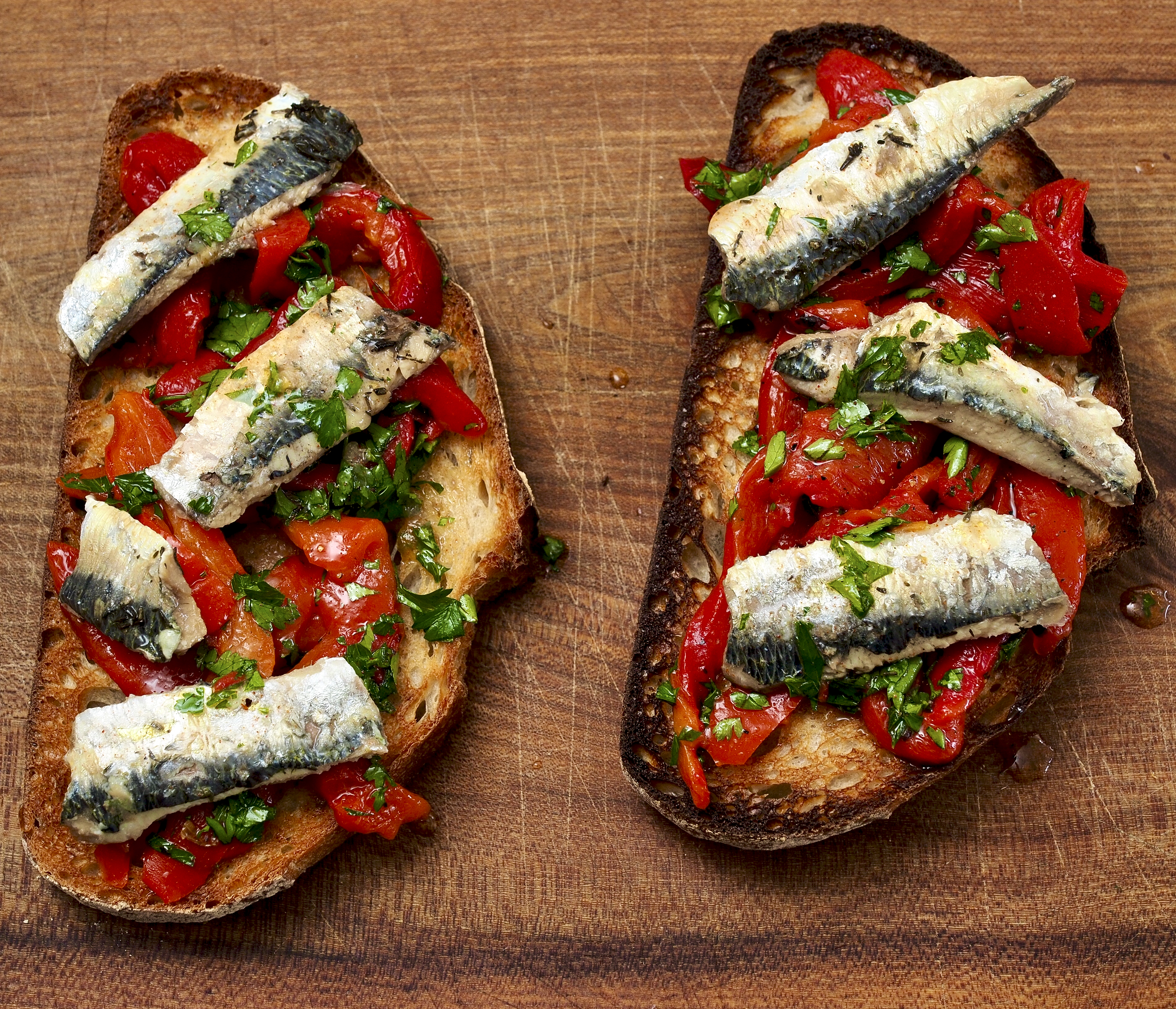 Sardines &amp; Peppers on Toast