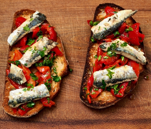 Sardines &amp; Peppers on Toast