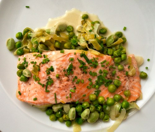 Salmon with Greens &amp; Crème Fraîche