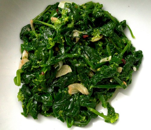 Cime di Rape sauteed with garlic &amp; chilli