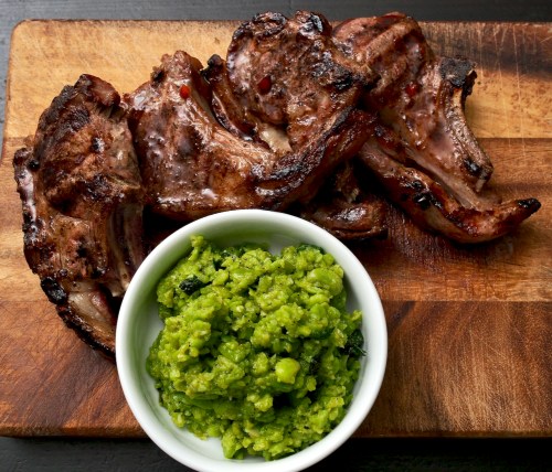 Lamb Chops with Minty Broad Beans