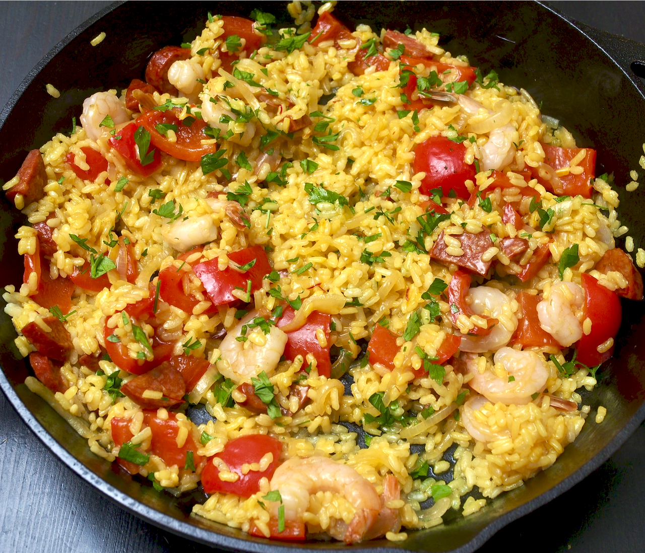 Spanish Rice with Prawns &amp; Chorizo