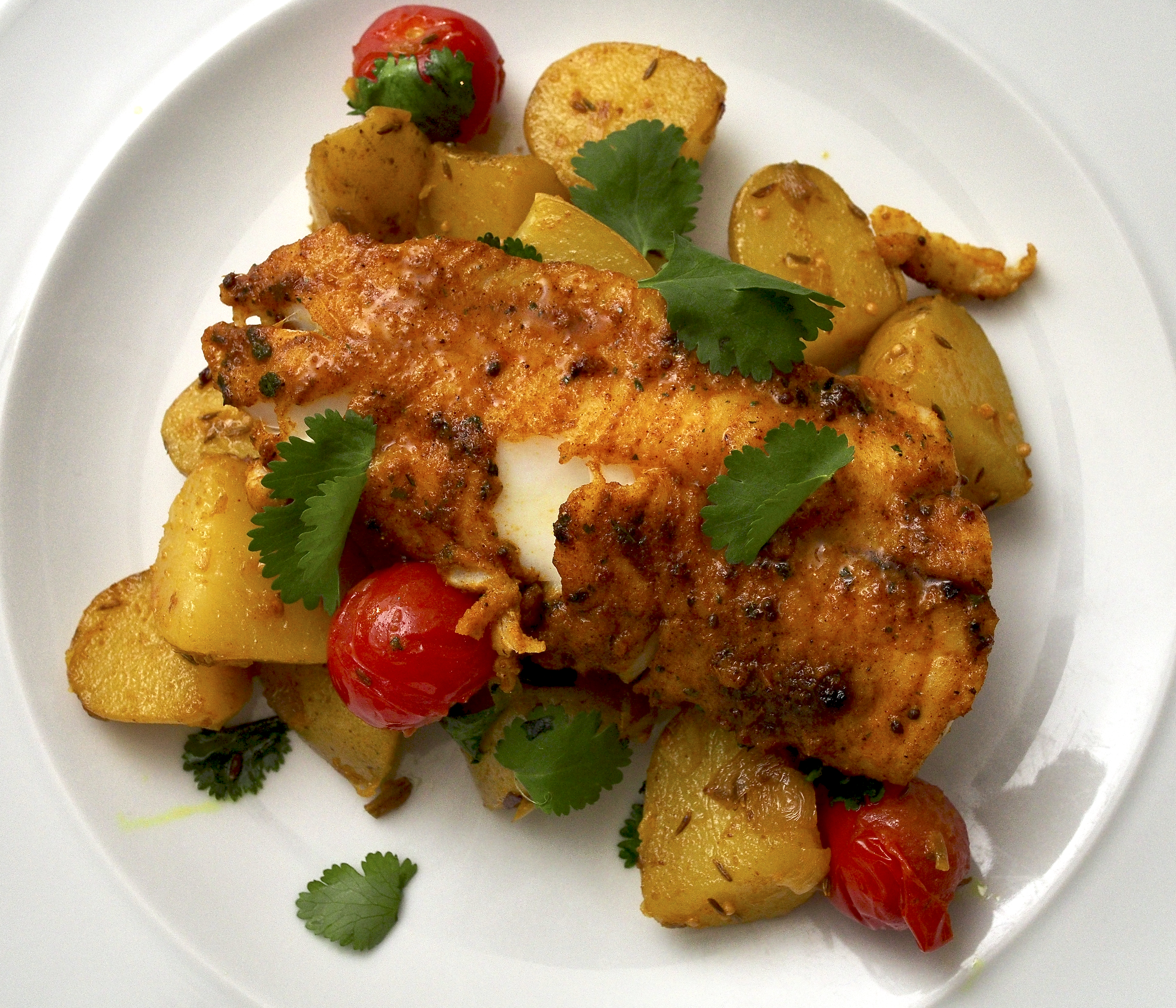 Spiced Haddock with Bombay Potatoes