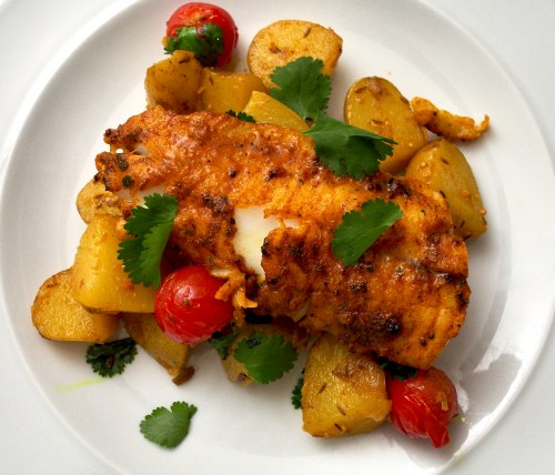 Spiced Haddock with Bombay Potatoes