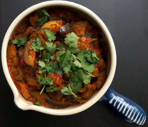 Aubergine and Cherry Tomato Curry
