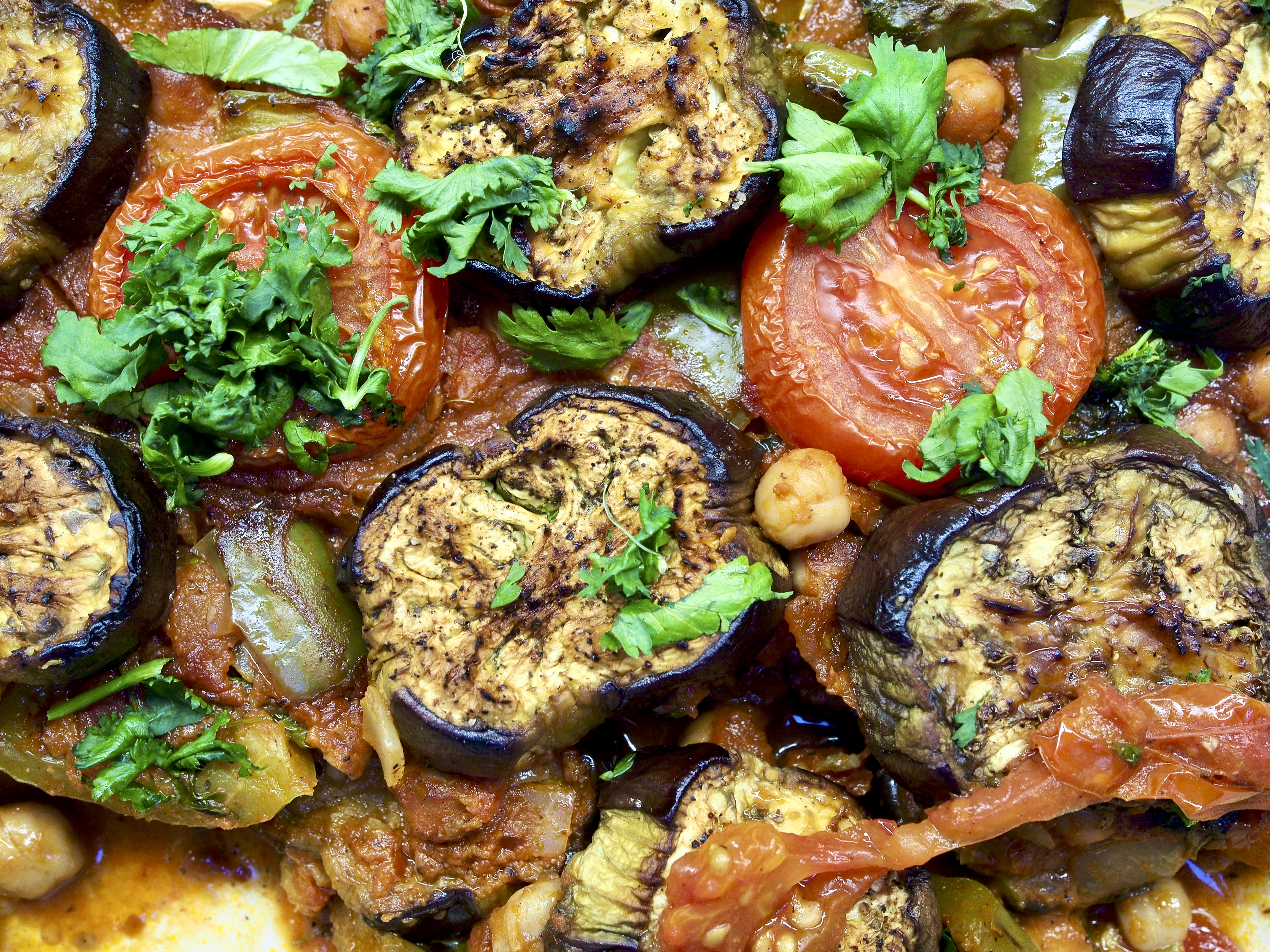 Aubergine, Chickpea &amp; Tomato Bake