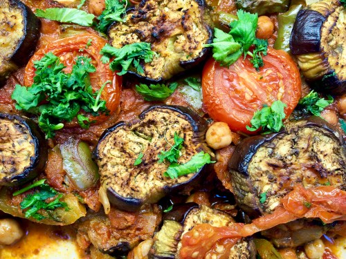 Aubergine, Chickpea &amp; Tomato Bake
