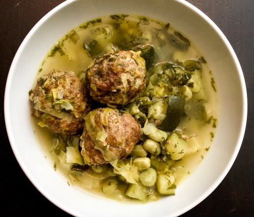 Spring Lamb Meatballs with Broad Beans &amp; Courgettes